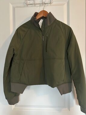 lululemon athletica Olive Green Bomber with Gray Trim